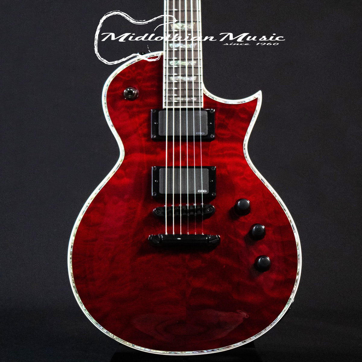 ESP LTD EC-1000 Electric Guitar - Transparent Black Cherry Gloss 