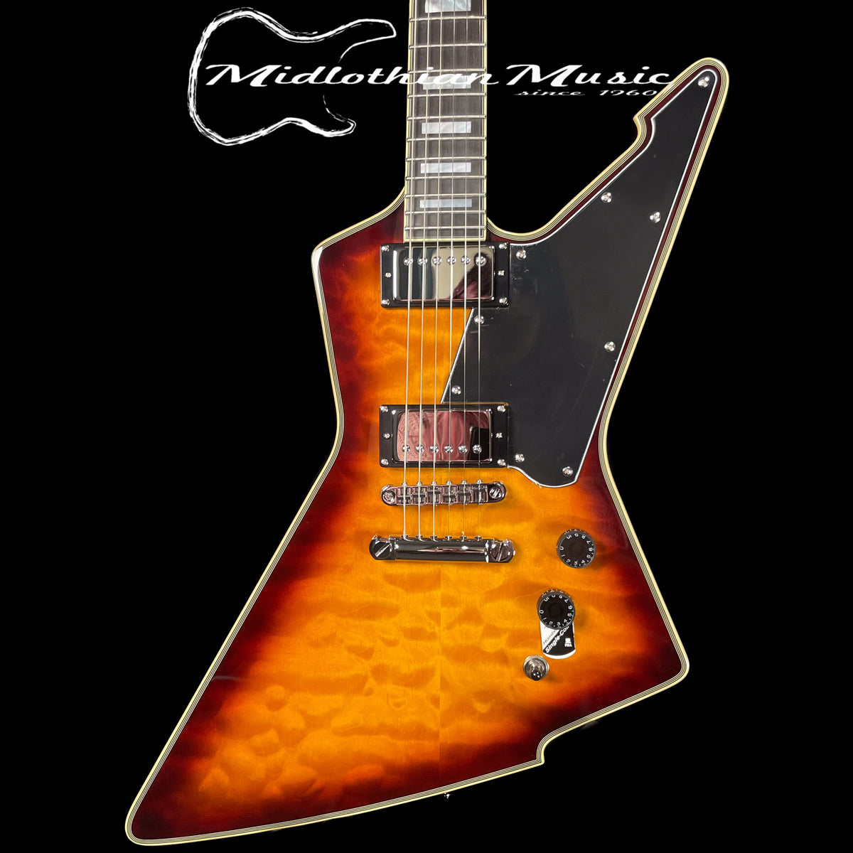 Schecter E-1 Custom Special Edition Electric Guitar - Vintage Sunburst  Gloss Finish