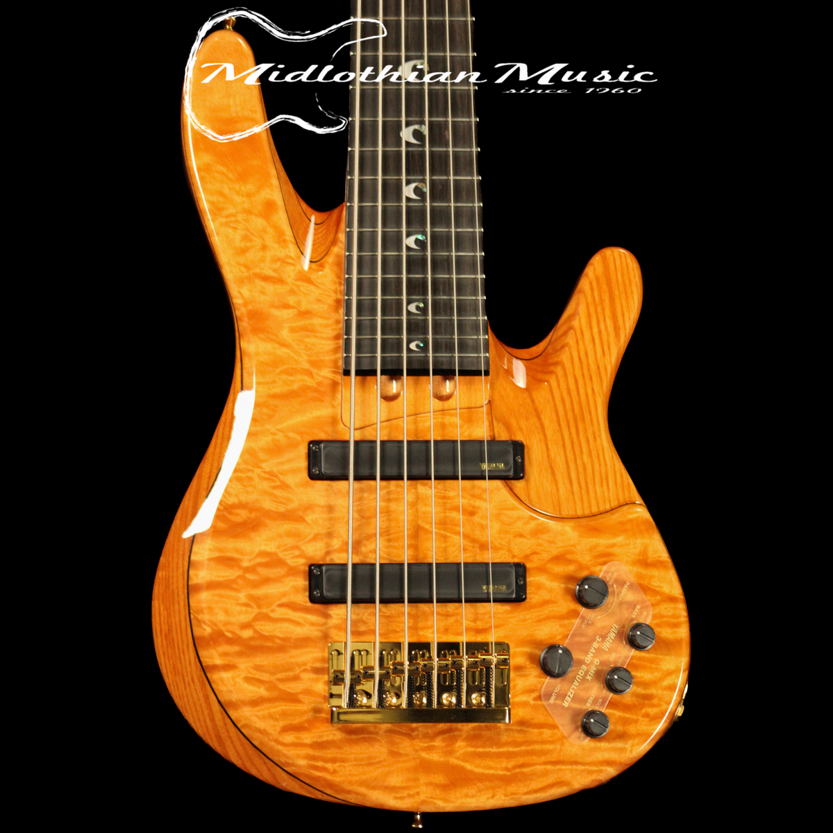 Yamaha John Patitucci TRB Signature Bass Guitar - Amber Gloss Finish -  6-String Bass