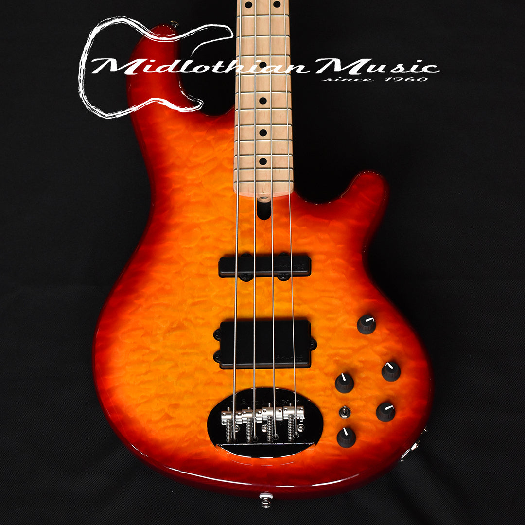 Lakland Skyline 44-02 - 4-String Deluxe Bass Guitar - Cherry Burst Gloss  Finish (210619389) @9lbs