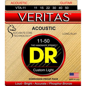 DR Strings - VTA-11 - Veritas - Phosphor Bronze Round-Core Acoustic Guitar Strings - 11-50 (1 Pack)