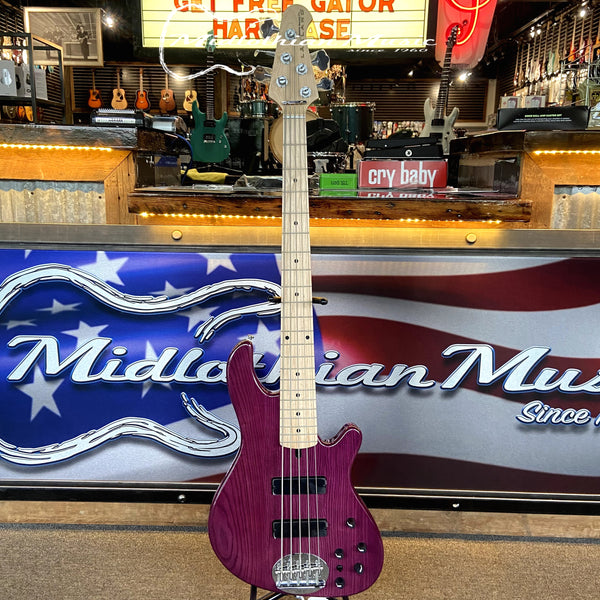 Lakland Skyline 55-OS (WITH FREE HARDSHELL CASE) - 5-String Bass - Transparent Purple Finish