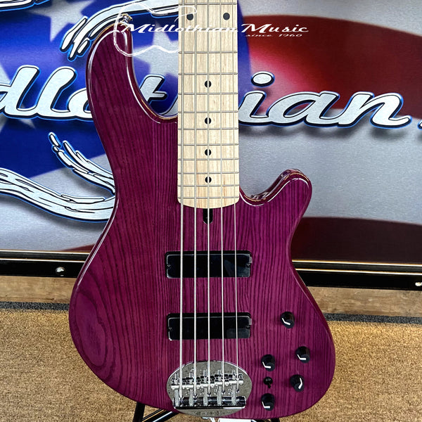 Lakland Skyline 55-OS (WITH FREE HARDSHELL CASE) - 5-String Bass - Transparent Purple Finish