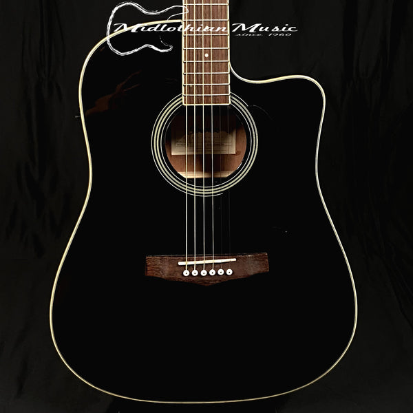 Ibanez PF15ECE - Dreadnought Acoustic-Electric Guitar - Gloss Black Finish