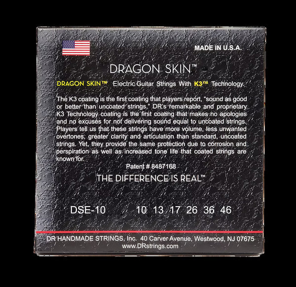 DR Strings - Dragon Skin K3 Coated - Electric Guitar Strings - DSE-2/10 - 10-46 (2 Sets)