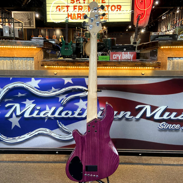 Lakland Skyline 55-OS (WITH FREE HARDSHELL CASE) - 5-String Bass - Transparent Purple Finish