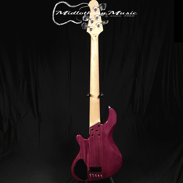 Lakland Skyline 55-OS (WITH FREE HARDSHELL CASE) - 5-String Bass - Transparent Purple Finish