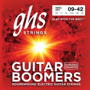 GHS Strings - GBXL Set - Guitar Boomers - Nickel-Plated Electric Guitar Strings - Extra Light - 9-42 (1 Pack)