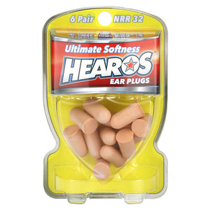 Hearos Ear Plugs - Ultimate Softness Series - NRR 32 - 6 Pair (12 Total)