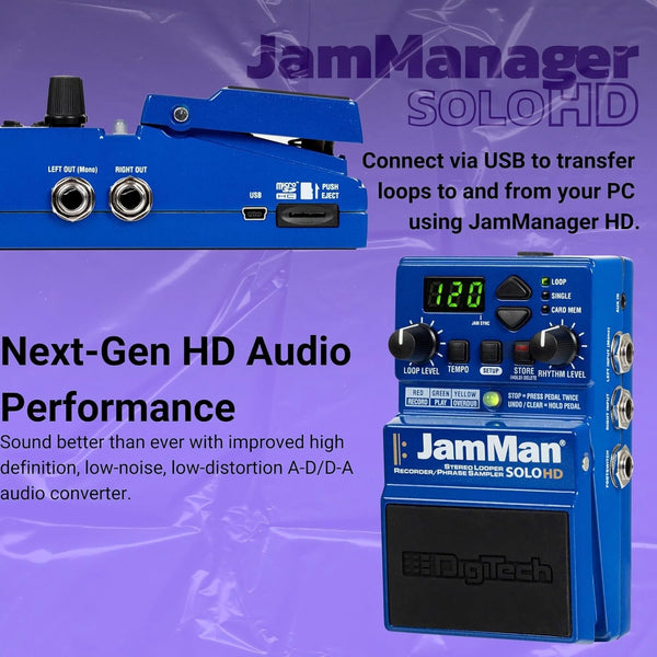 DigiTech - JamMan - Solo HD Stereo Looper Pedal - Blue Finish