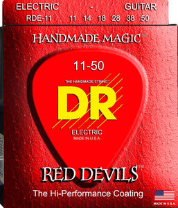 DR Strings Red Devils - Red Coated Electric Guitar Strings - 11-50 Gauge (1 Pack) (RDE-11)