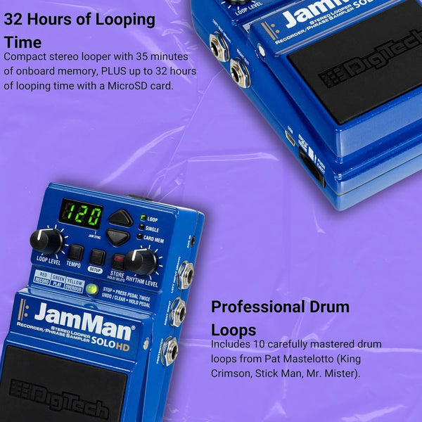 DigiTech - JamMan - Solo HD Stereo Looper Pedal - Blue Finish