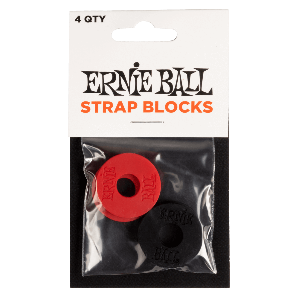 Ernie Ball Strap Blocks - Red & Black - 4 Pack - P04603