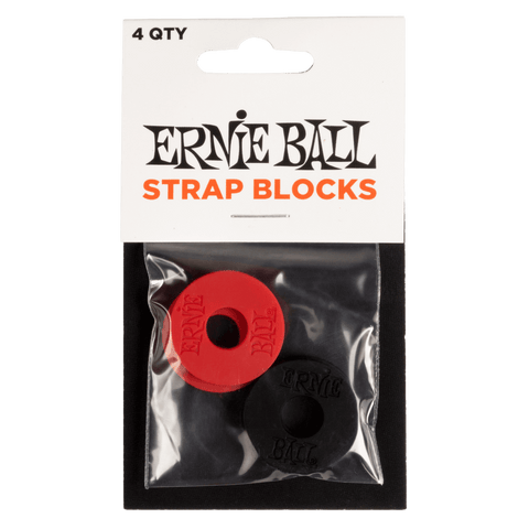 Ernie Ball Strap Blocks - Red & Black - 4 Pack - P04603