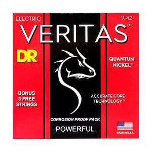 DR Strings - VERITAS - Accurate Core Technology Light Electric Guitar Strings (9-42) (1 Pack)