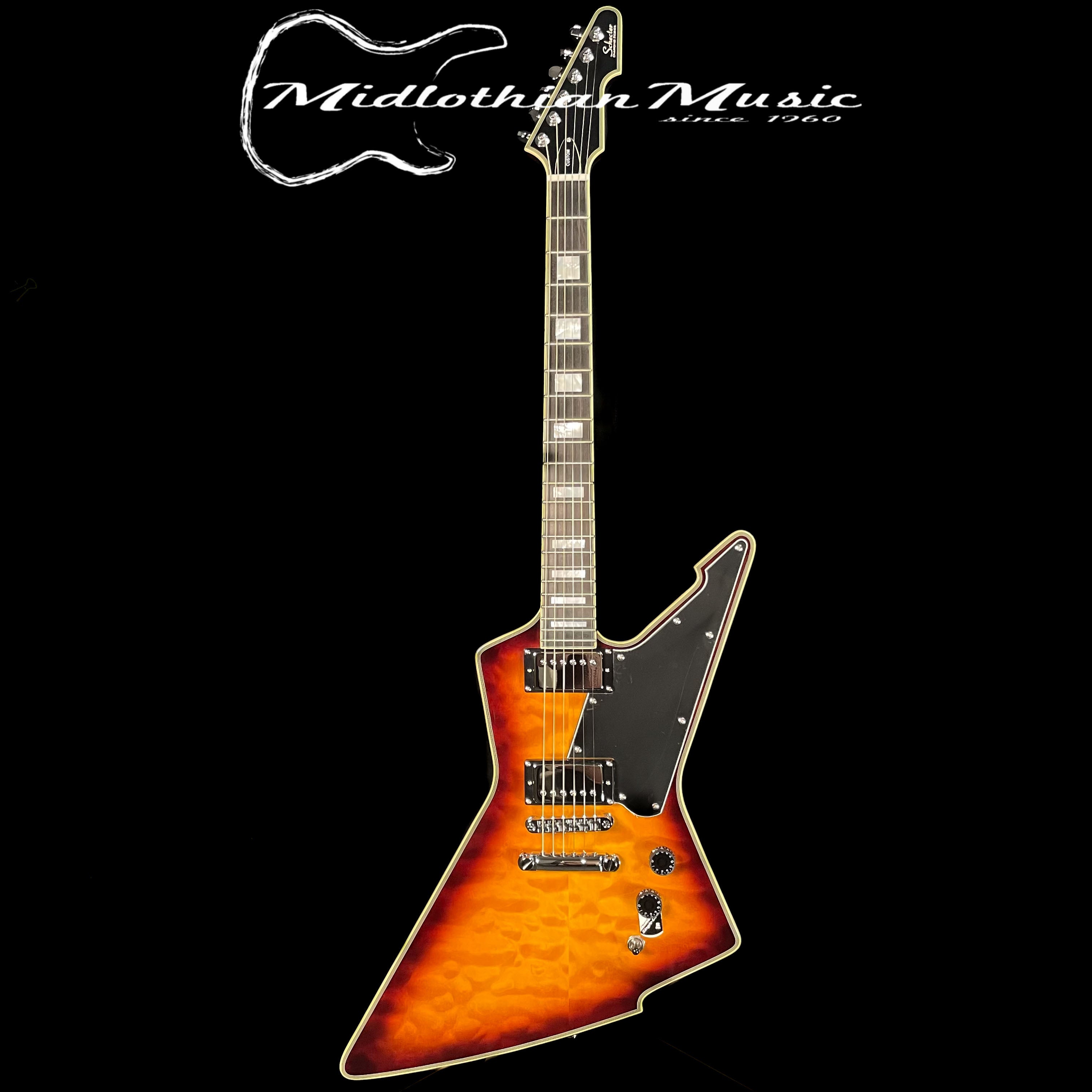 Schecter E-1 Custom Special Edition Electric Guitar - Vintage Sunburst  Gloss Finish