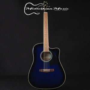 Ibanez PF15ECETBS Performance Series - Acoustic-Electric Guitar- Transparent Blue Sunburst Gloss Finish