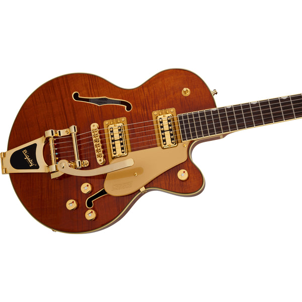 Gretsch - PRE-ORDER! ~ Electromatic LTD Flame Okoume Broadkaster Jr. - Single-Cut w/Bigsby - Roundup Orange Stain Finish