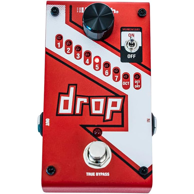 DigiTech - Drop - Polyphonic Drop-Tune Pitch-Shift Pedal - Red/White Finish