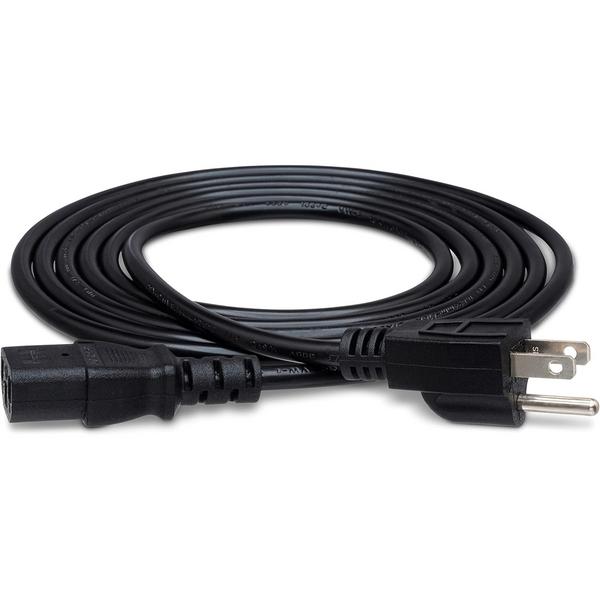 Hosa PWC-148 - IEC C13 To NEMA 5-15P Power Cord - 8 Feet