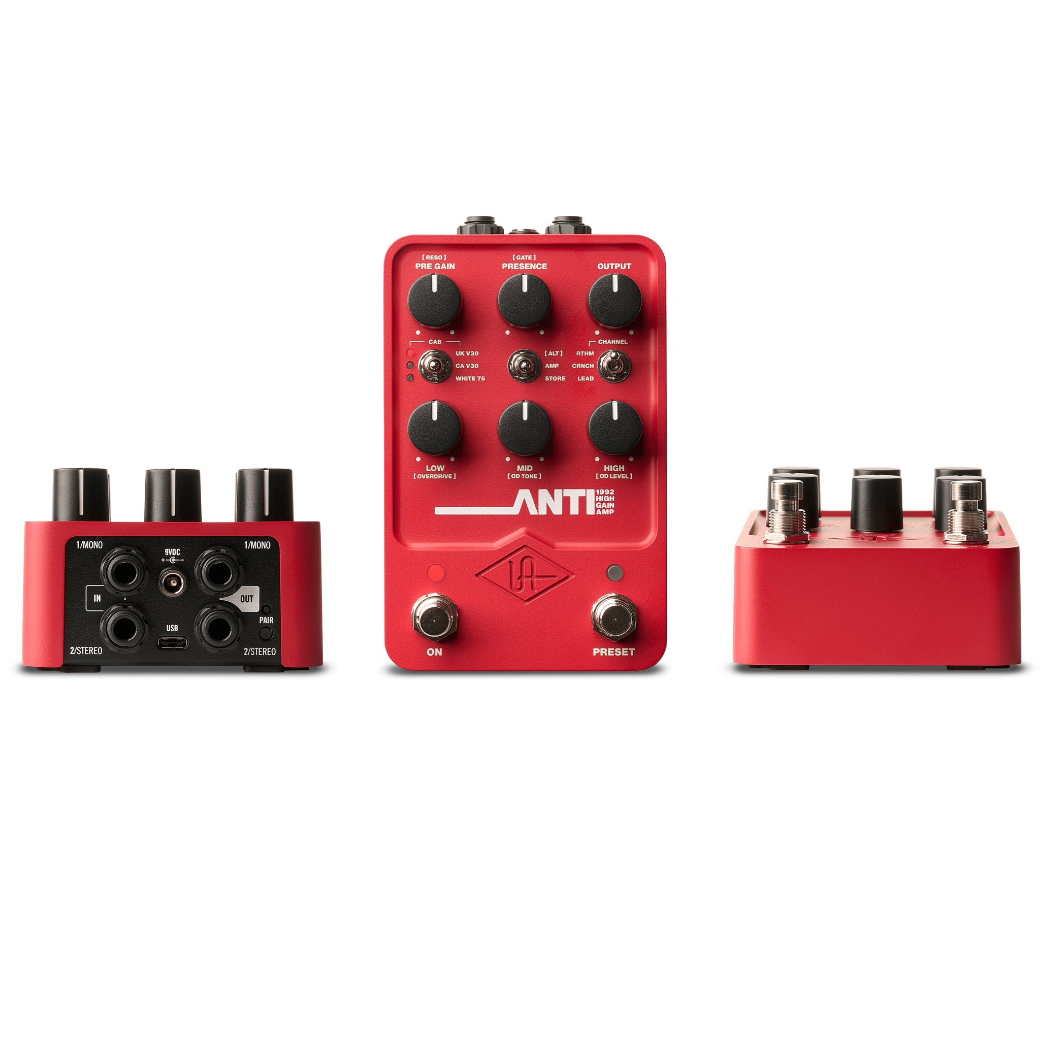 Universal Audio - UAFX - Anti - 1992 High Gain Amp Pedal - Red Finish