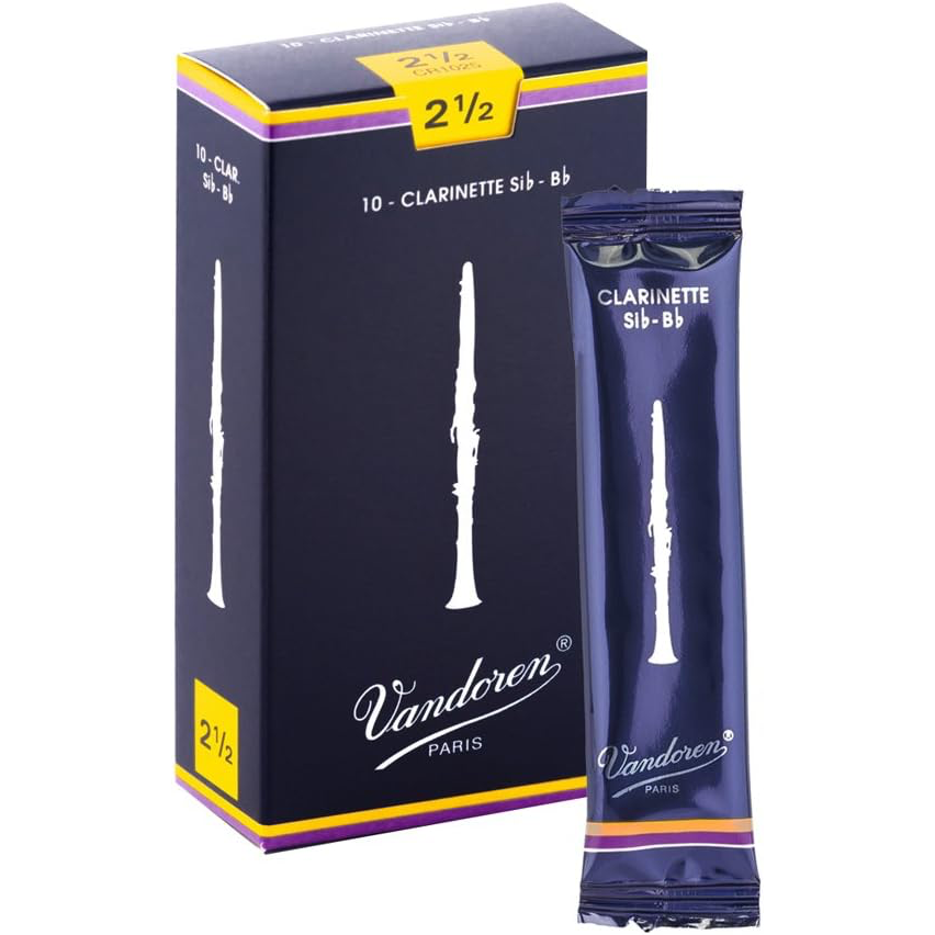 Vandoren - CR1025 Bb Clarinet Traditional Reeds - Strength 2.5 - Box Of 10