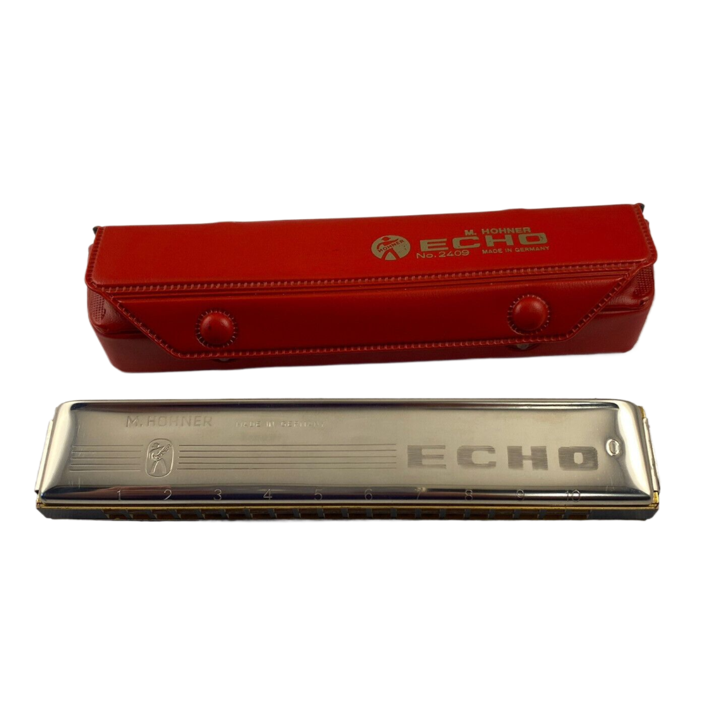 Hohner 2409/40 Echo Tremolo 3 Oktaven - 10 Double Hole Harmonica - Key Of C