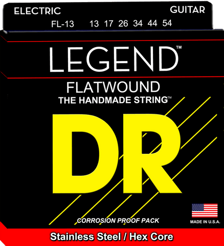 DR Strings - Legend - Flatwound Electric Guitar Strings - FL-13 - 13-54 (1 Pack)