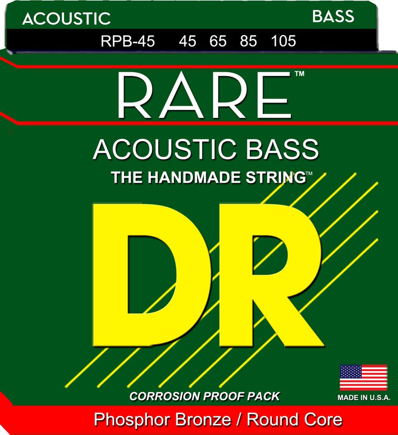 DR Rare - Phosphor Bronze - Acoustic Bass Strings - RPB-45 - Medium 45-105 (1 Pack) (RPB-45)