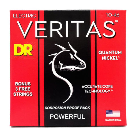 DR Strings - VERITAS - Accurate Core Technology Electric Guitar Strings (10-46) (1 Pack)