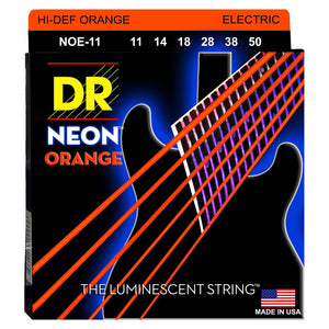 DR - NOE-11 - 6-String Electric Guitar Strings - Hi-Def Orange Neon (1 Pack)