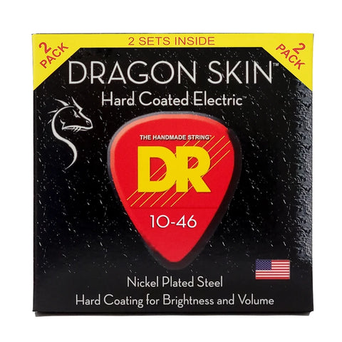 DR Strings - Dragon Skin K3 Coated - Electric Guitar Strings - DSE-2/10 - 10-46 (2 Sets)