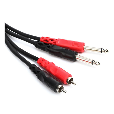 Hosa CPR-204 Stereo Interconnect Cable - Dual 1/4" TS Male To Dual RCA Male - 13.2FT