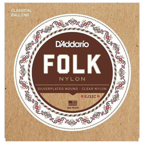 D'Addario Folk Acoustic Guitar Strings - Normal Tension Ball End - EJ32C - .028-.045 (1 Pack)