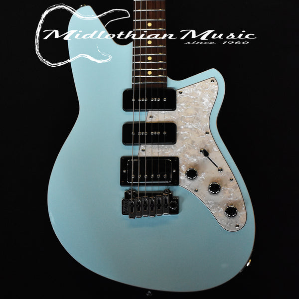 Reverend Six Gun HPP Electric Guitar - Chronic Blue Gloss Finish w/Rosewood Fretboard & Black Pickup Covers