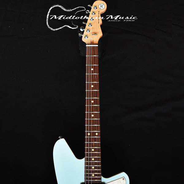 Reverend Six Gun HPP Electric Guitar - Chronic Blue Gloss Finish w/Rosewood Fretboard & Black Pickup Covers